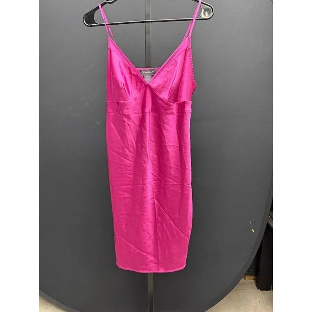 Chanteuse Intimates Fushia Satin Slip Dress